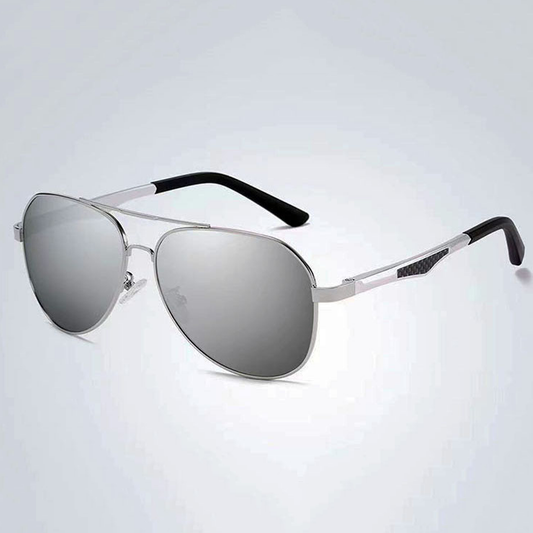 HIGH FLYER Silver - Polarised Aviator Sunglasses